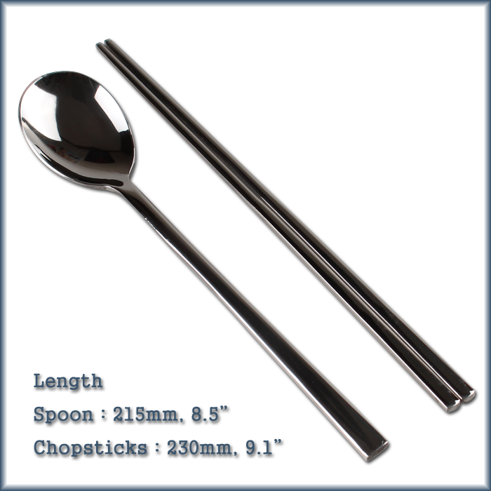 New Turtle Stainless Steel Chopsticks & Spoon Single Set.